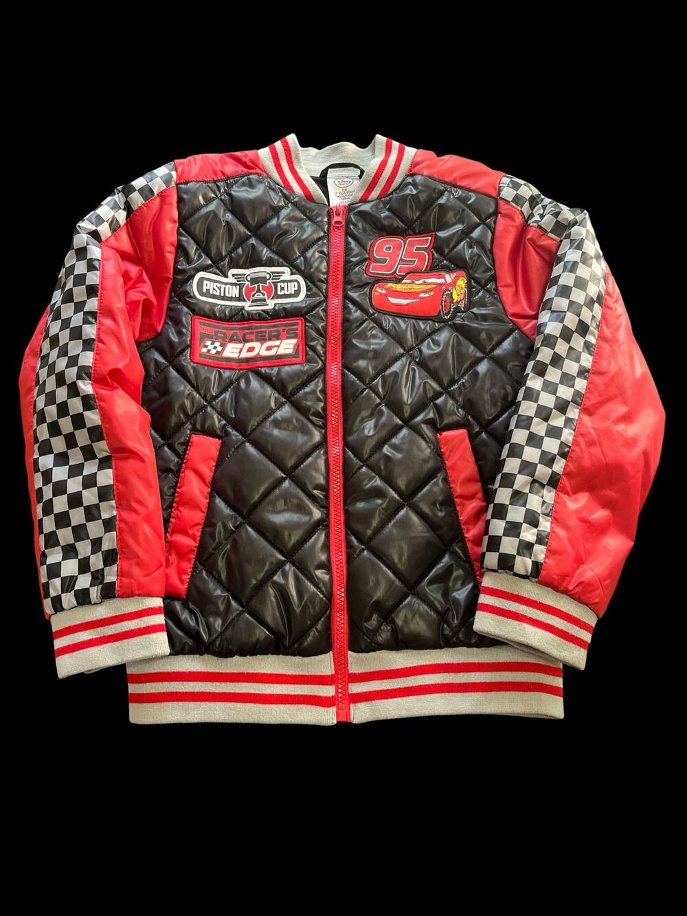 Disney Pixar Cars Quilted Bomber jacket-Youth 7/8-95/Racing patches-1162